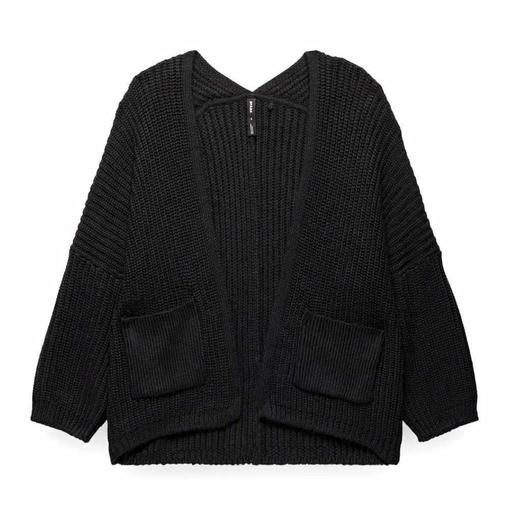 prAna Sunday River Women's Black XL Open Front Cardigan Sweater Pockets